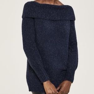 Long Tall Sally Navy Sparkle Bardot Sweater